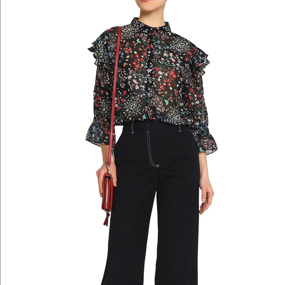 Walter Baker Floral Ruffle Top